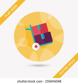 shopping handling trolley flat icon with long shadow,eps10