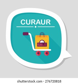 shopping handling trolley flat icon with long shadow,eps10