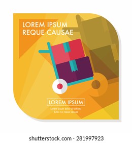 shopping handling trolley flat icon with long shadow,eps10