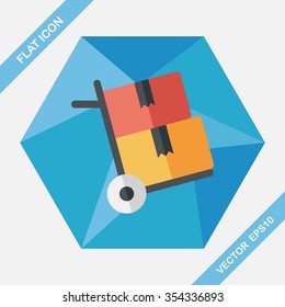 shopping handling trolley flat icon with long shadow,eps10