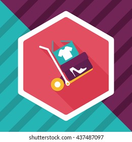 shopping handling trolley flat icon with long shadow,eps10