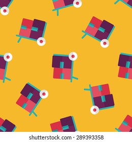 shopping handling trolley flat icon,eps10 seamless pattern background