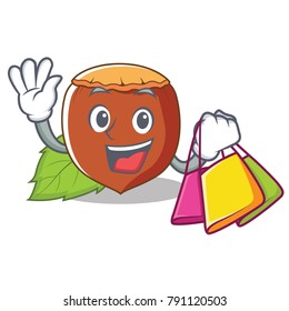 Shopping hazelnut character cartoon style