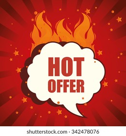 Shopping hot offers and discounts graphic design, vector illustration eps10