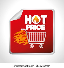Shopping hot prices theme design, vector illustration graphic