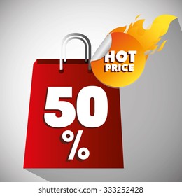 Shopping hot prices theme design, vector illustration graphic