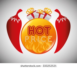 Shopping hot prices theme design, vector illustration graphic