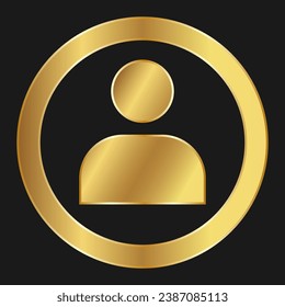 Icono humano simple de oro para aplicaciones y sitios web