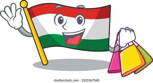 Shopping hungary flag was hoisted on mascot pole