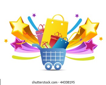 shopping icon with bags