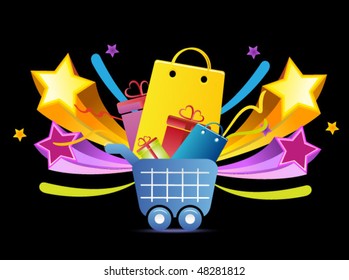 shopping icon with bags