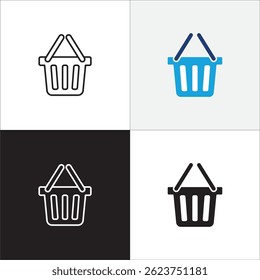 shopping icon. Shopping basket icon. Trolley symbol. Icon symbol suitable for buy, buying, online shop, e-commerce. Vector illustration