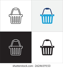 shopping icon. Shopping basket icon. Trolley symbol. Icon symbol suitable for buy, buying, online shop, e-commerce. Vector illustration