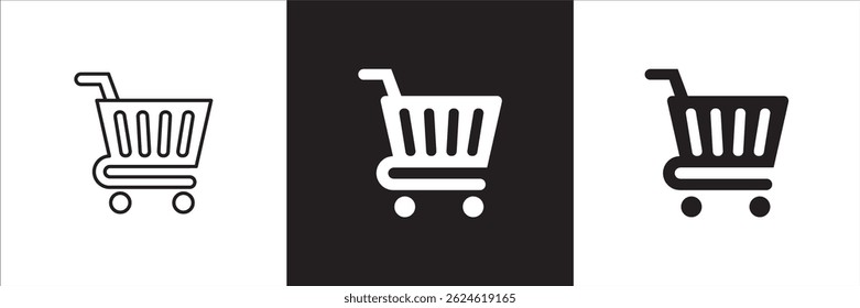 shopping icon. Shopping basket icon. Trolley symbol. Icon symbol suitable for buy, buying, online shop, e-commerce. Vector illustration