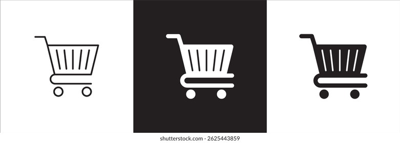 shopping icon. Shopping basket icon. Trolley symbol. Icon symbol suitable for buy, buying, online shop, e-commerce. Vector illustration