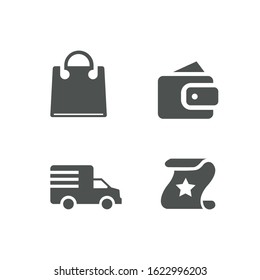 Shopping Icon Black and White Vector Graphic
