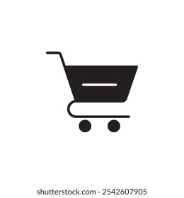 Ícone de compras sinal de vetor preto e branco