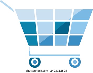 Shopping icon with blue color. Shopping cart vecor icon. Online shopping cart. blue shop flat elements.