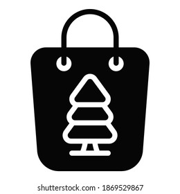 Shopping icon, Christmas and celebrations. Glyph symbol collection. Editable vector Design