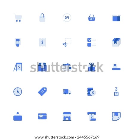 Shopping Icon Collection. Pixel Perfect Commerce Monochrome Style 2D Icon