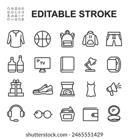 Shopping icon collection. Thin line icon.
