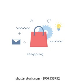 Conceptos de icono de compra. Concepto moderno de ilustración vectorial de compras. Icono de vector simple. Diseño para interfaz de usuario web, aplicación móvil, banner, afiche.