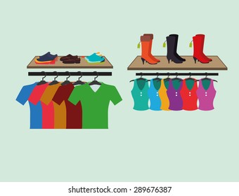 Shopping icon design over green background, vector illustration