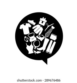 Shopping icon design over white background, vector illustration
