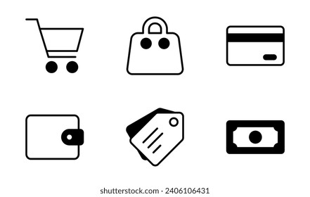 Plantilla de diseño de iconos de compras en estilo semisólido