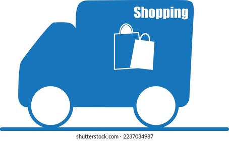 Icono de compra, icono de comercio electrónico vector azul