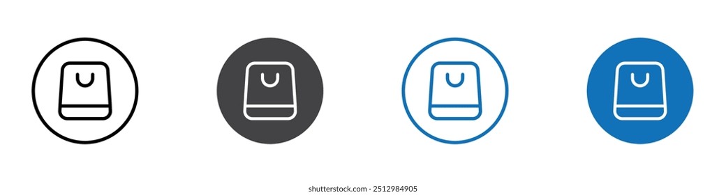 Shopping icon flat editable icon mark set.