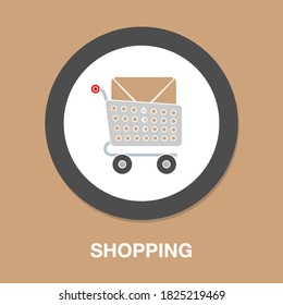 shopping icon. flat illustration of shopping vector icon for web