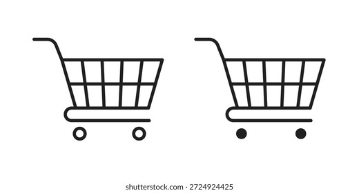 Icono de compras plano y colección de trazo para ui ux trabajo.