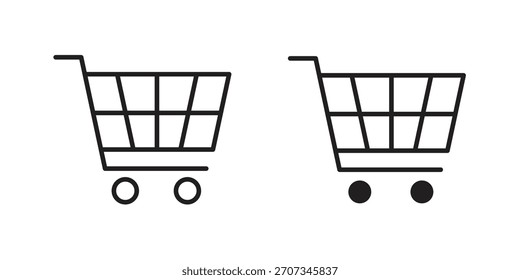 Icono de compras. Colección de estilo plano y de trazo. símbolo simple