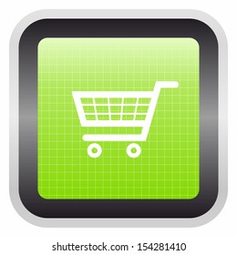 Shopping icon (glossy screen button, green version)