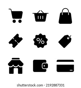Icono de compra con estilo de glifo