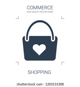 shopping icon. high quality filled shopping icon on white background. from commerce collection flat trendy vector shopping symbol. use for web and mobile
