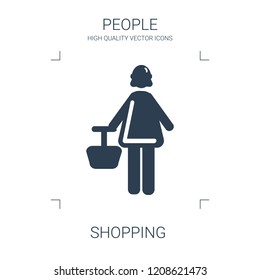 shopping icon. high quality filled shopping icon on white background. from people collection flat trendy vector shopping symbol. use for web and mobile