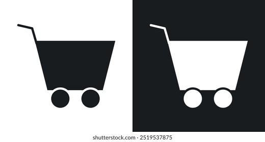 Shopping icon icons in black and white filled style