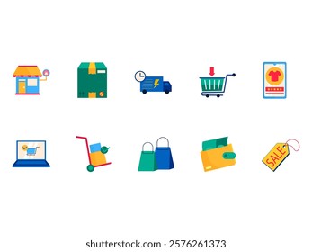 Shopping Icon Illustration Element Set