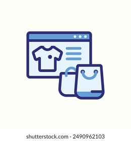 icono de compras, aislado icono azul tema comercio electrónico