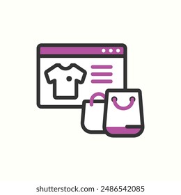 shopping icon, isolated colored icon theme ecommerce