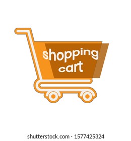 Shopping icon with isolated on a white background(shopping cart). vector illustration elements