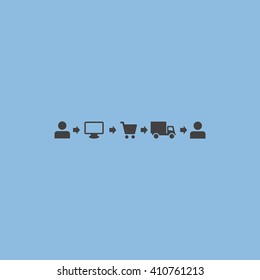 Shopping Icon  isolated vector flat design