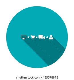 Shopping Icon isolated vector flat design