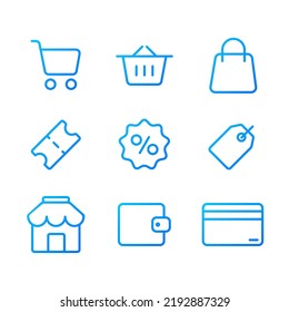 Shopping icon with line gradient