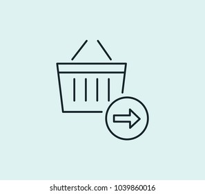 Shopping icon line isolated on clean background. Shopping icon concept drawing icon line in modern style. Vector illustration for your web site mobile logo app UI design.