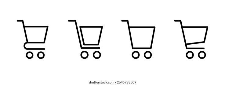 Shopping icon logo design. Shopping cart sign and symbol. Trolley icon