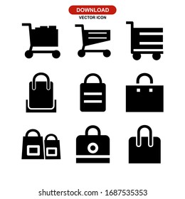 shopping icon or logo isolated sign symbol vector illustration - Collection of high quality black style vector icons
