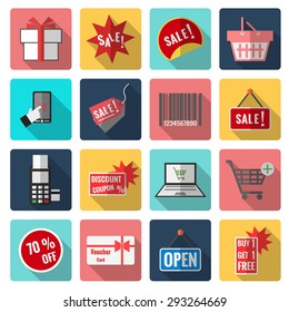 Shopping Icon, Long Shadow